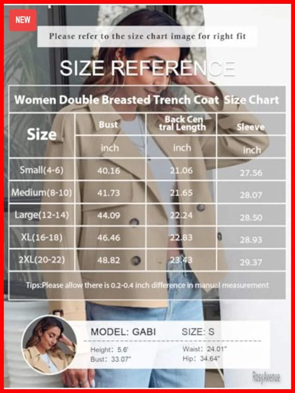 Women Crop Double Breasted Trench Coat Short Cropped Jacket